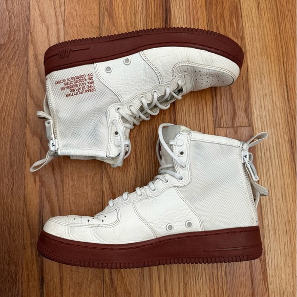 Nike SF Air Force 1 Mid Mars Stone Sneakers Shoes Ivory Red Retro Men’s Size 8.5 - Picture 2 of 14